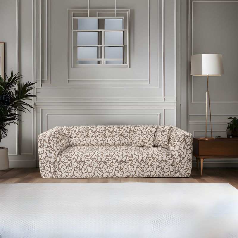 Casa si Gradina - Mobilier - Canapele si coltare - Canapele - Canapea 3 locuri, Hanah Home, lemn fag si pal, cafeniu, 235x100x72 cm - Infinity.ro