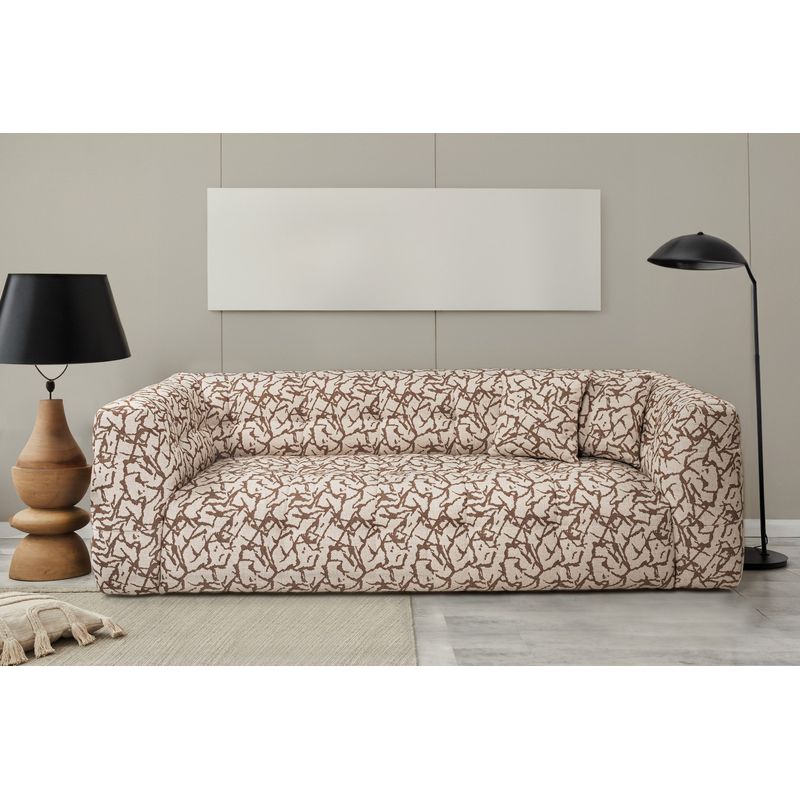 Casa si Gradina - Mobilier - Canapele si coltare - Canapele - Canapea 3 locuri, Hanah Home, lemn fag si pal, cafeniu, 235x100x72 cm - Infinity.ro