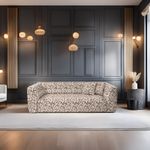Casa si Gradina - Mobilier - Canapele si coltare - Canapele - Canapea 3 locuri, Hanah Home, lemn fag si pal, cafeniu, 235x100x72 cm - Infinity.ro