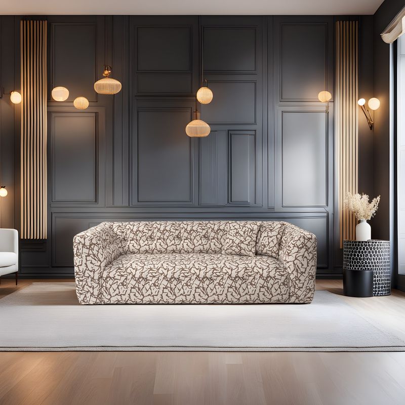 Casa si Gradina - Mobilier - Canapele si coltare - Canapele - Canapea 3 locuri, Hanah Home, lemn fag si pal, cafeniu, 235x100x72 cm - Infinity.ro
