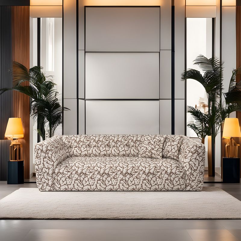 Casa si Gradina - Mobilier - Canapele si coltare - Canapele - Canapea 3 locuri, Hanah Home, lemn fag si pal, cafeniu, 235x100x72 cm - Infinity.ro