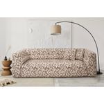 Casa si Gradina - Mobilier - Canapele si coltare - Canapele - Canapea 3 locuri, Hanah Home, lemn fag si pal, cafeniu, 235x100x72 cm - Infinity.ro