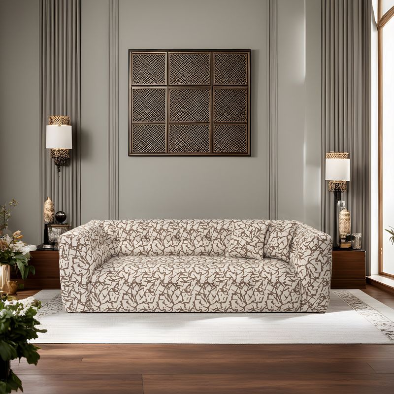 Casa si Gradina - Mobilier - Canapele si coltare - Canapele - Canapea 3 locuri, Hanah Home, lemn fag si pal, cafeniu, 235x100x72 cm - Infinity.ro
