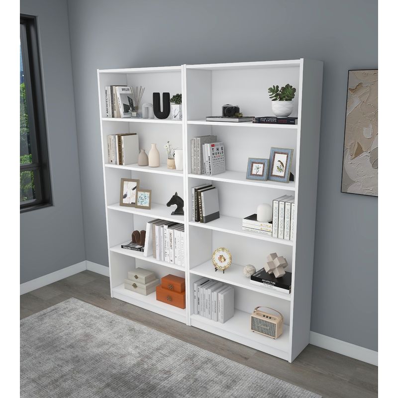 Casa si Gradina - Mobilier - Biblioteci si rafturi - Biblioteci - Biblioteca, Hanah Home, pal melaminat, alb, 160x180x28 cm - Infinity.ro