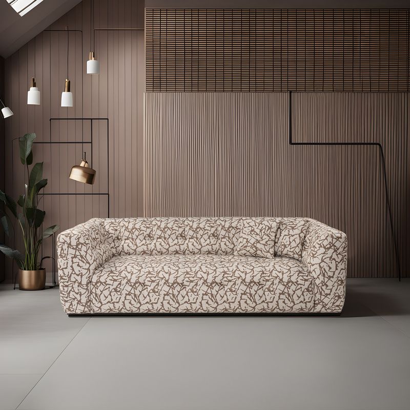 Casa si Gradina - Mobilier - Canapele si coltare - Canapele - Canapea 3 locuri, Hanah Home, lemn fag si pal, cafeniu, 235x100x72 cm - Infinity.ro