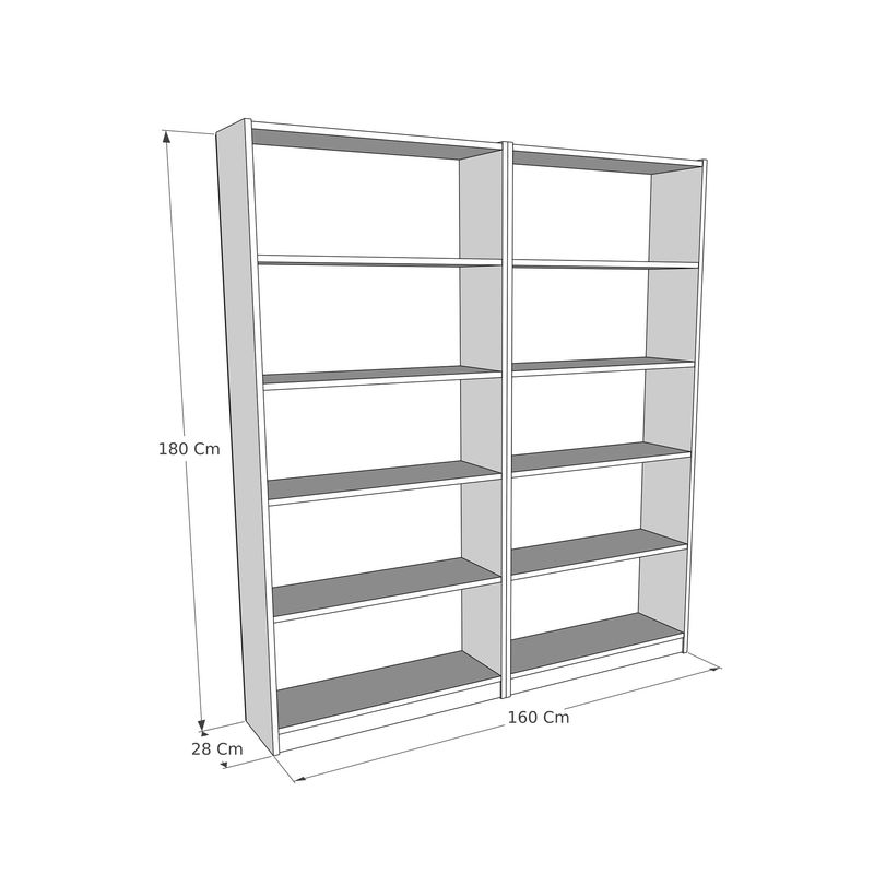 Casa si Gradina - Mobilier - Biblioteci si rafturi - Biblioteci - Biblioteca, Hanah Home, pal melaminat, alb, 160x180x28 cm - Infinity.ro