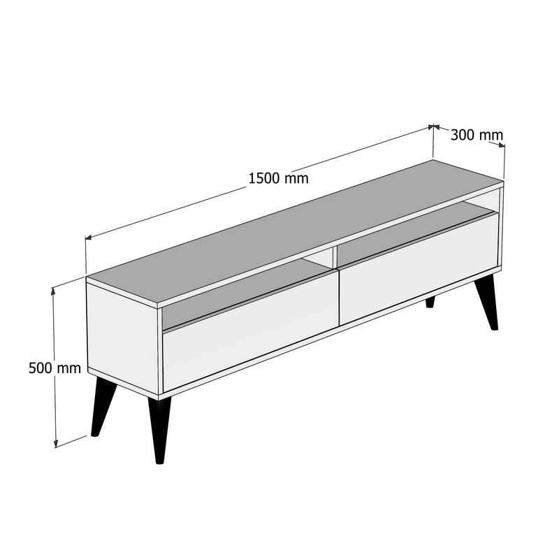 Casa si Gradina - Mobilier - Comode si corpuri - Comode - Comoda tv, Hanah Home, pal melaminat, stejar, 150x50x30 cm, 845HCT5510 - Infinity.ro