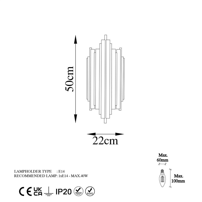 Casa si Gradina - Corpuri si surse de iluminat - Plafoniere, aplice si spoturi - Aplica, Opviq, metal, auriu, 22x11x50 cm - Infinity.ro