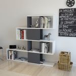 Casa si Gradina - Mobilier - Biblioteci si rafturi - Biblioteci - Biblioteca, Hanah Home, pal melaminat, alb antracit, 120x19.5x109 cm - Infinity.ro