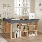 Casa si Gradina - Mobilier - Mese si birouri - Birouri - Birou, Hanah Home, pal melaminat, pin atlantic si antracit, 129x120x72 cm - Infinity.ro