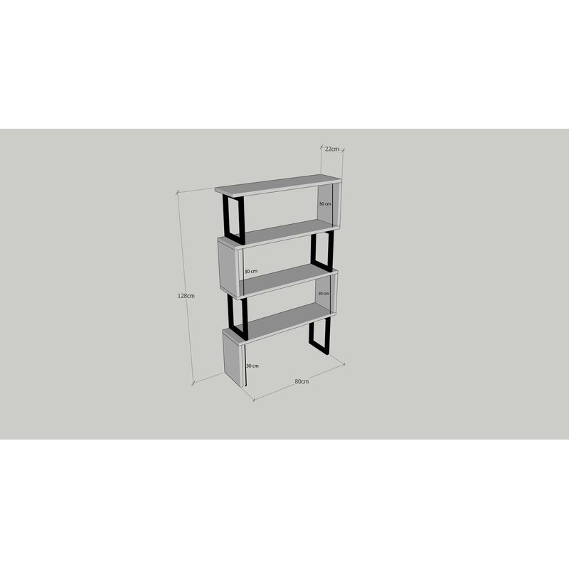 Casa si Gradina - Mobilier - Biblioteci si rafturi - Biblioteci - Biblioteca, Hanah Home, PAL melaminat, nuc, 80x22x128 cm - Infinity.ro