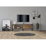 Casa si Gradina - Mobilier - Comode si corpuri - Comode - Comoda tv, Hanah Home, pal melaminat, nuc, 160x50.4x24.5 cm, 835PUQ4503 - Infinity.ro
