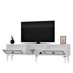 Casa si Gradina - Mobilier - Comode si corpuri - Comode - Comoda tv, Hanah Home, pal melaminat, alb si argintiu, 150x44.6x29.6 cm - Infinity.ro