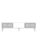 Casa si Gradina - Mobilier - Comode si corpuri - Comode - Comoda tv, Hanah Home, pal melaminat, alb si argintiu, 150x44.6x29.6 cm - Infinity.ro