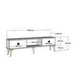 Casa si Gradina - Mobilier - Comode si corpuri - Comode - Comoda tv, Hanah Home, pal melaminat, alb si argintiu, 150x44.6x29.6 cm - Infinity.ro