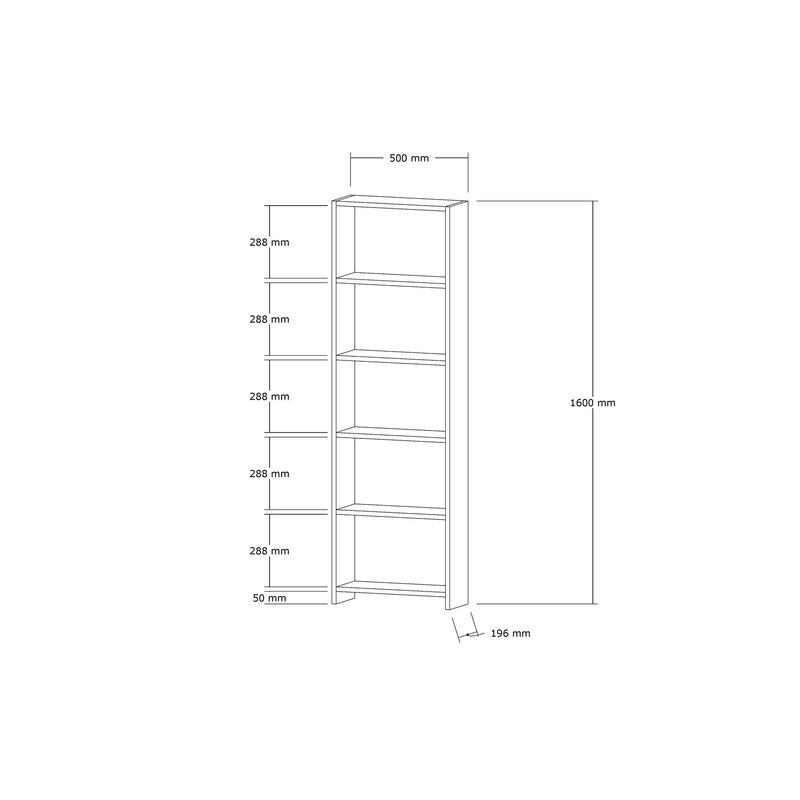 Casa si Gradina - Mobilier - Biblioteci si rafturi - Biblioteci - Biblioteca, Hanah Home, pal melaminat, alb, 160x50x19.6 cm - Infinity.ro