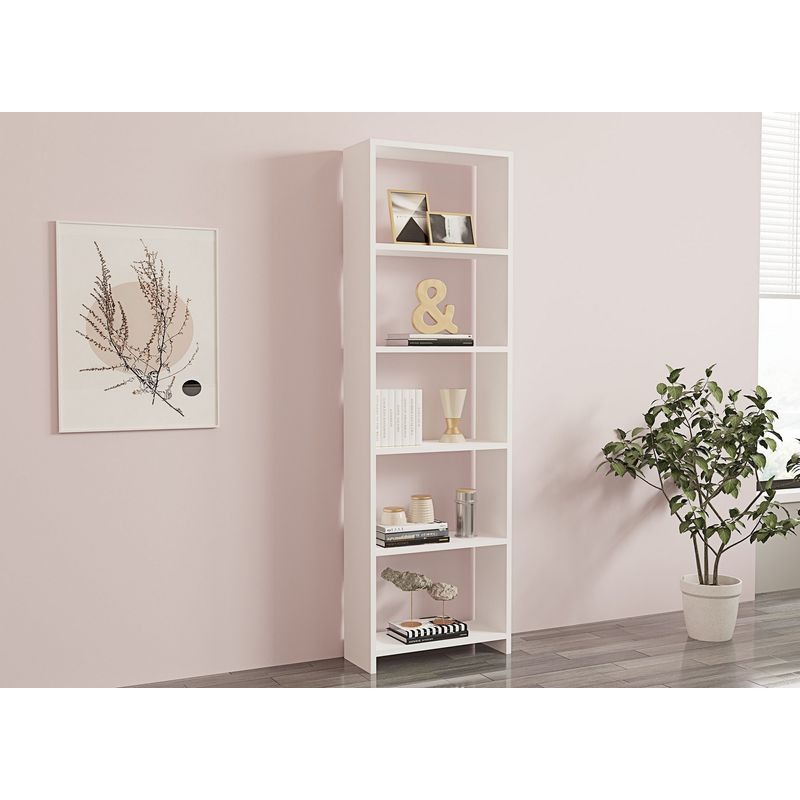 Casa si Gradina - Mobilier - Biblioteci si rafturi - Biblioteci - Biblioteca, Hanah Home, pal melaminat, alb, 160x50x19.6 cm - Infinity.ro