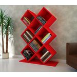 Casa si Gradina - Mobilier - Biblioteci si rafturi - Biblioteci - Biblioteca, Hanah Home, PAL melaminat, rosu, 90x19.5x129 cm - Infinity.ro