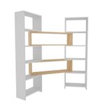 Casa si Gradina - Mobilier - Biblioteci si rafturi - Biblioteci - Biblioteca, Hanah Home, PAL melaminat, alb şi stejar, 163.5x22x150 cm - Infinity.ro
