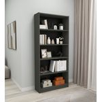 Casa si Gradina - Mobilier - Biblioteci si rafturi - Biblioteci - Biblioteca, Hanah Home, pal melaminat, gri inchis, 80x28x180 cm - Infinity.ro