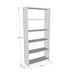 Casa si Gradina - Mobilier - Biblioteci si rafturi - Biblioteci - Biblioteca, Hanah Home, pal melaminat, gri inchis, 80x28x180 cm - Infinity.ro