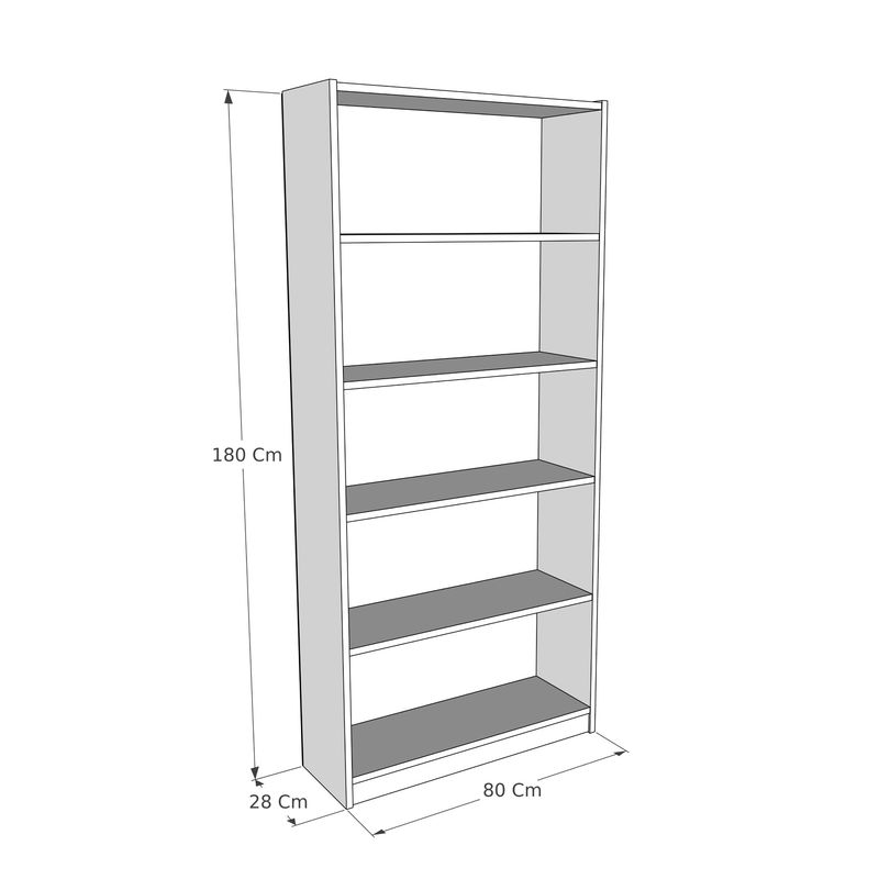 Casa si Gradina - Mobilier - Biblioteci si rafturi - Biblioteci - Biblioteca, Hanah Home, pal melaminat, gri inchis, 80x28x180 cm - Infinity.ro