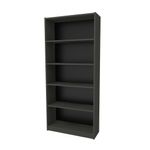 Casa si Gradina - Mobilier - Biblioteci si rafturi - Biblioteci - Biblioteca, Hanah Home, pal melaminat, gri inchis, 80x28x180 cm - Infinity.ro