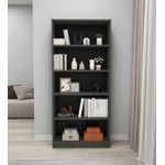 Casa si Gradina - Mobilier - Biblioteci si rafturi - Biblioteci - Biblioteca, Hanah Home, pal melaminat, gri inchis, 80x28x180 cm - Infinity.ro