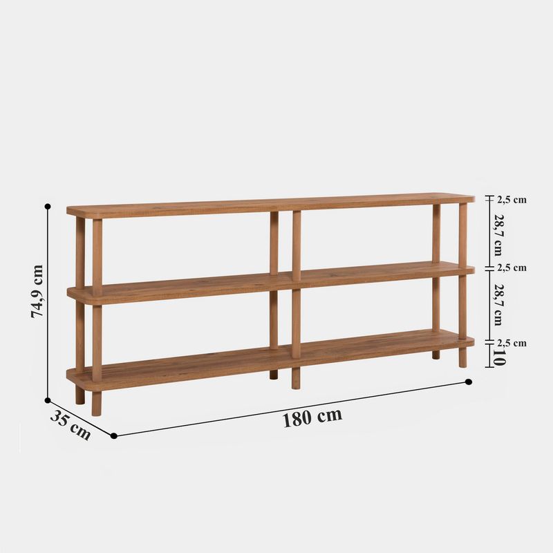 Casa si Gradina - Mobilier - Biblioteci si rafturi - Biblioteci - Biblioteca, Hanah Home, PAL melaminat, pin atlantic, 180x35x74.9 cm - Infinity.ro