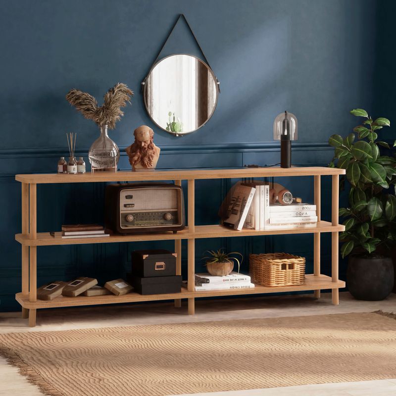 Casa si Gradina - Mobilier - Biblioteci si rafturi - Biblioteci - Biblioteca, Hanah Home, PAL melaminat, pin atlantic, 180x35x74.9 cm - Infinity.ro