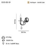 Casa si Gradina - Corpuri si surse de iluminat - Plafoniere, aplice si spoturi - Aplica de perete, Opviq, metal, antichizat, 12x12x3,5 cm, inaltime 24 cm - Infinity.ro