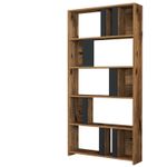Casa si Gradina - Mobilier - Biblioteci si rafturi - Biblioteci - Biblioteca, Hanah Home, pal melaminat, nuc si antracit, 90x20x180 cm - Infinity.ro