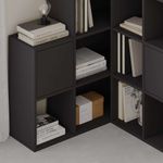 Casa si Gradina - Mobilier - Biblioteci si rafturi - Biblioteci - Biblioteca, Hanah Home, pal melaminat, negru, 150.8x28x150.8 cm - Infinity.ro
