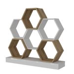 Casa si Gradina - Mobilier - Biblioteci si rafturi - Biblioteci - Biblioteca, Hanah Home, pal melaminat, alb si stejar, 120x29.5x109 cm - Infinity.ro
