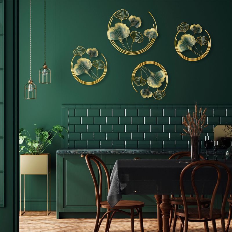 Casa si Gradina - Decoratiuni - Decoratiuni perete - Accesoriu decorativ de perete, Wallxpert, metal, verde auriu, 70x70x7 cm - Infinity.ro