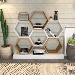 Casa si Gradina - Mobilier - Biblioteci si rafturi - Biblioteci - Biblioteca, Hanah Home, pal melaminat, alb si stejar, 120x29.5x109 cm - Infinity.ro