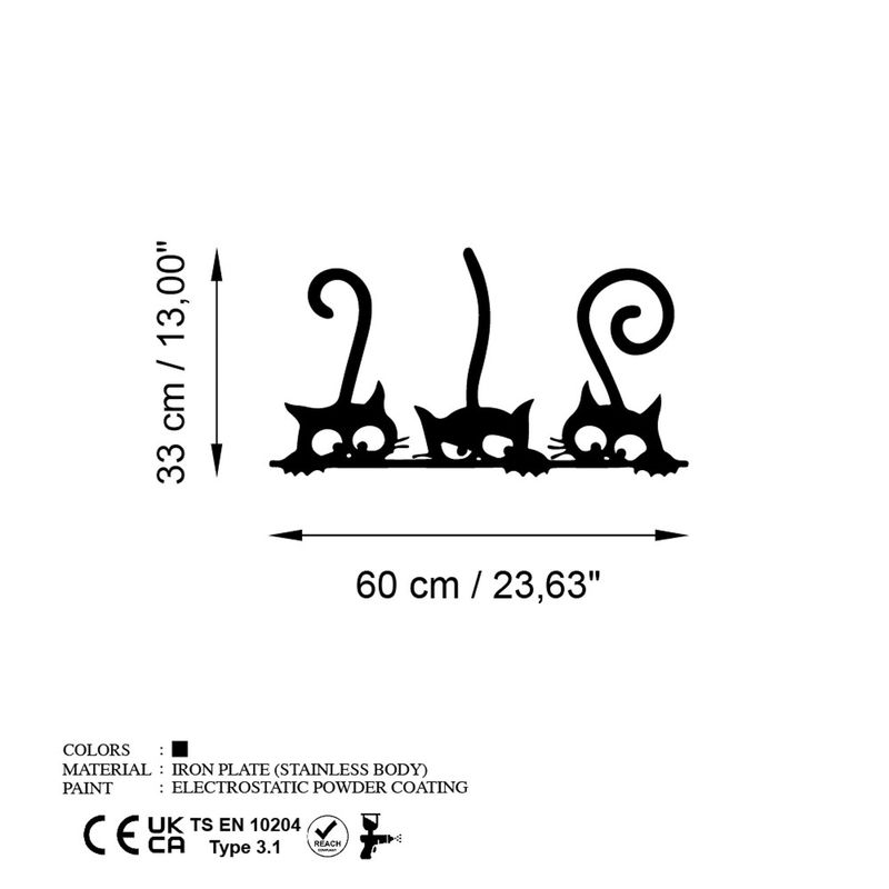 Casa si Gradina - Decoratiuni - Decoratiuni perete - Accesoriu decorativ de perete, Wallxpert, metal, negru, 60x33 cm - Infinity.ro