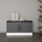 Casa si Gradina - Mobilier - Canapele si coltare - Banchete - Bancuta, Hanah Home, pal melaminat, antracit, 90x35x50 cm - Infinity.ro