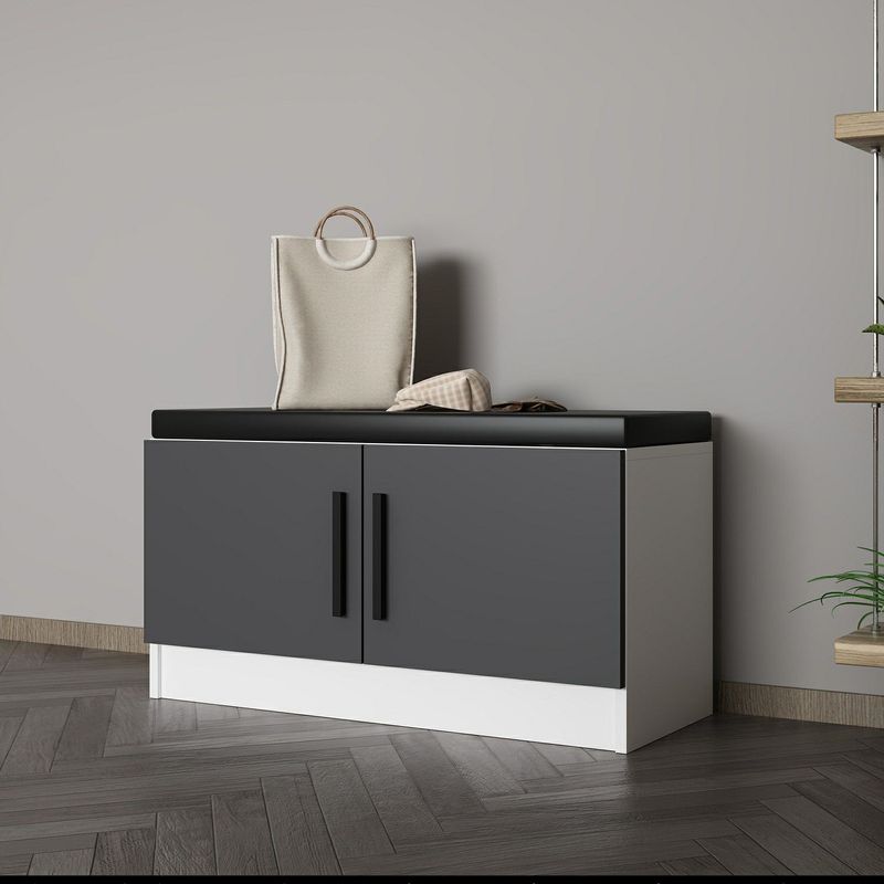 Casa si Gradina - Mobilier - Canapele si coltare - Banchete - Bancuta, Hanah Home, pal melaminat, antracit, 90x35x50 cm - Infinity.ro