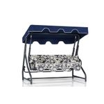 Casa si Gradina - Gradina si terasa - Balansoare si hamace - Balansoare - Balansoar de gradina, Hanah Home, metal, albastru inchis crem negru, 200x165x110 cm - Infinity.ro
