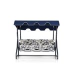 Casa si Gradina - Gradina si terasa - Balansoare si hamace - Balansoare - Balansoar de gradina, Hanah Home, metal, albastru inchis crem negru, 200x165x110 cm - Infinity.ro