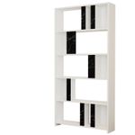 Casa si Gradina - Mobilier - Biblioteci si rafturi - Biblioteci - Biblioteca, Hanah Home, pal melaminat, alb si negru, 90x20x180 cm - Infinity.ro