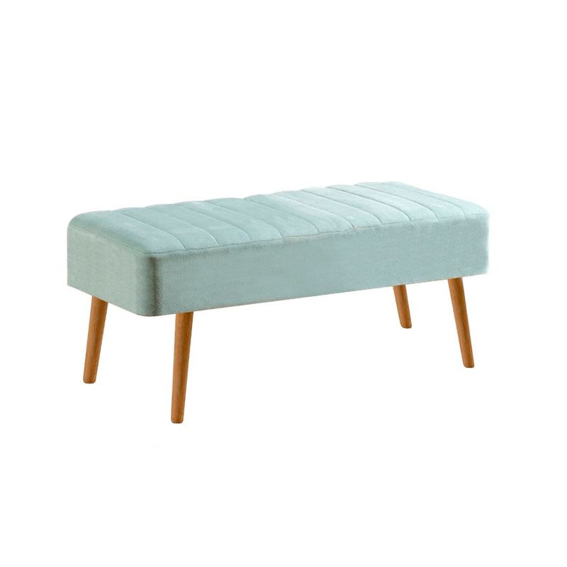 Casa si Gradina - Mobilier - Canapele si coltare - Banchete - Banca, Hanah Home, catifea, pin atlantic si verde fistic, 110x50x40 cm - Infinity.ro