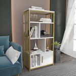 Casa si Gradina - Mobilier - Biblioteci si rafturi - Biblioteci - Biblioteca, Hanah Home, pal melaminat, alb auriu, 60x29,6x120 cm - Infinity.ro