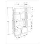Casa si Gradina - Mobilier - Biblioteci si rafturi - Biblioteci - Biblioteca, Hanah Home, pal melaminat, alb auriu, 60x29,6x120 cm - Infinity.ro