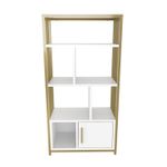 Casa si Gradina - Mobilier - Biblioteci si rafturi - Biblioteci - Biblioteca, Hanah Home, pal melaminat, alb auriu, 60x29,6x120 cm - Infinity.ro