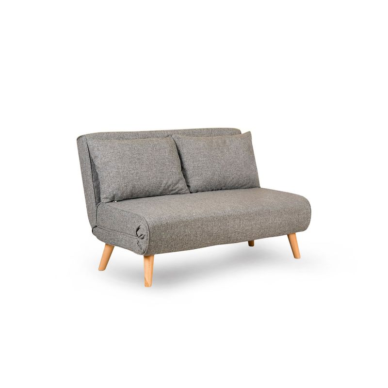 Casa si Gradina - Mobilier - Canapele si coltare - Canapele - Canapea extensibila, Hanah Home, metal si poliester, gri deschis, 120x79x80 cm - Infinity.ro
