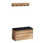 Casa si Gradina - Mobilier - Organizare si depozitare - Bancute - Bancuta pentru hol, Hanah Home, pal melaminat, stejar si negru, 80x42x35 cm - Infinity.ro