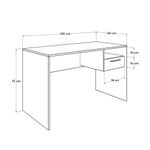 Casa si Gradina - Mobilier - Mese si birouri - Birouri - Birou de studiu, Hanah Home, panou de particule melaminat, nuc deschis, 120x60x75 cm - Infinity.ro