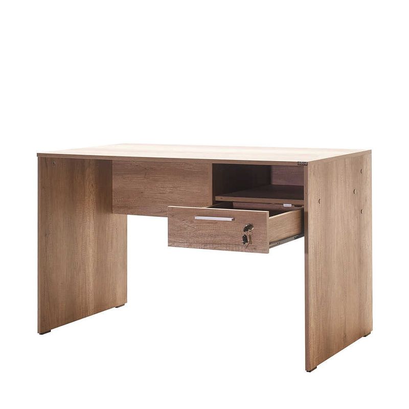 Casa si Gradina - Mobilier - Mese si birouri - Birouri - Birou de studiu, Hanah Home, panou de particule melaminat, nuc deschis, 120x60x75 cm - Infinity.ro